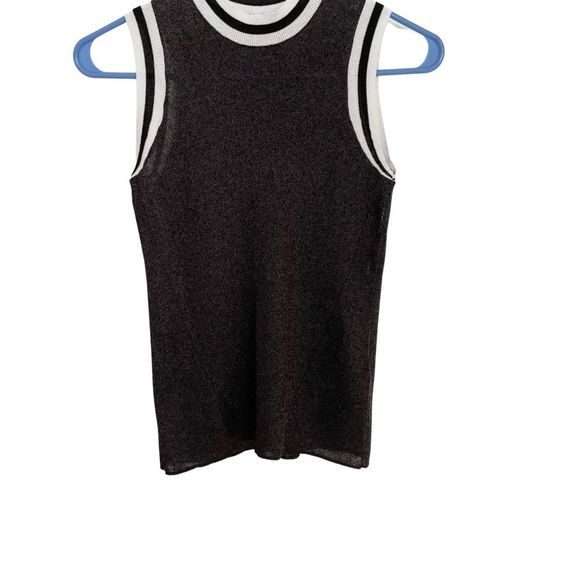 Rag & Bone Priya Tank Black Metallic Sheer - Picture 2 of 7